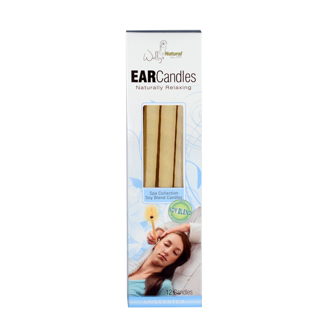 12 Pack Soy Blend Ear Candle Unscented Wally's Natural