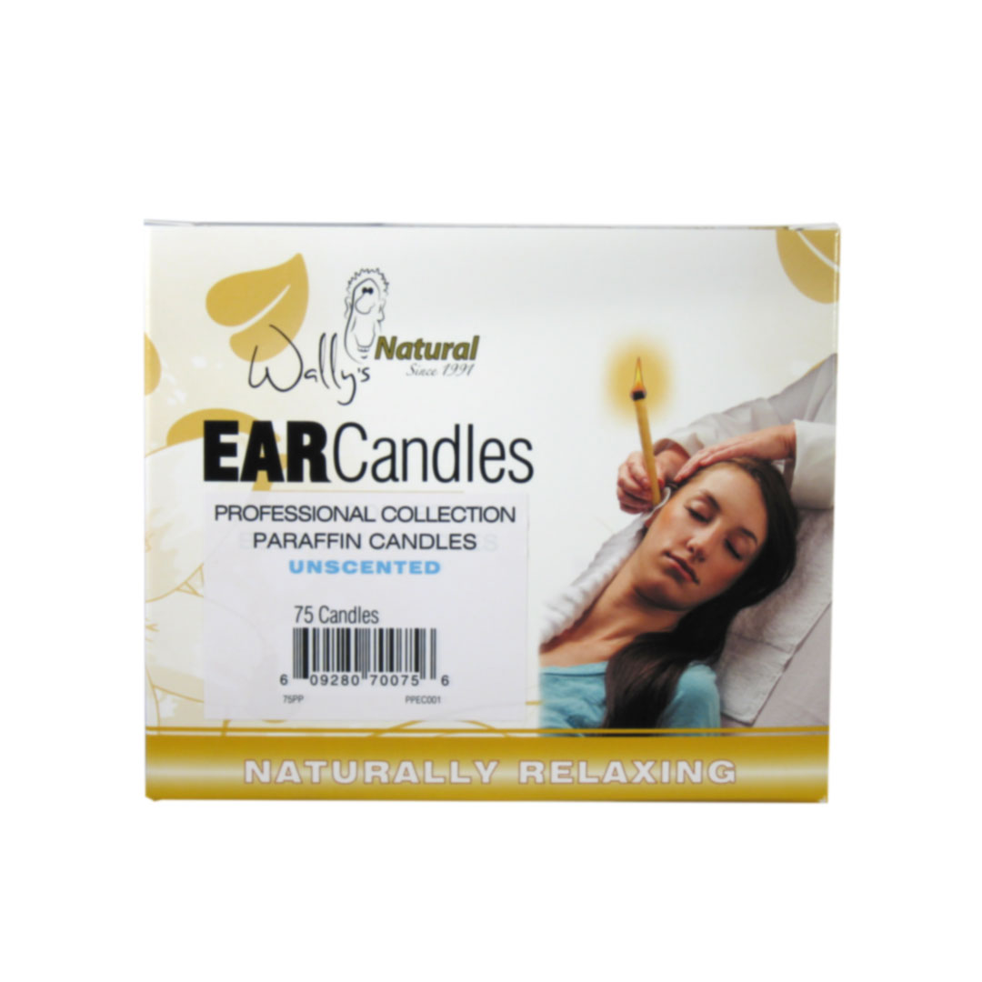 75 Pack Paraffin Ear Candle Unscented Wally's Natural