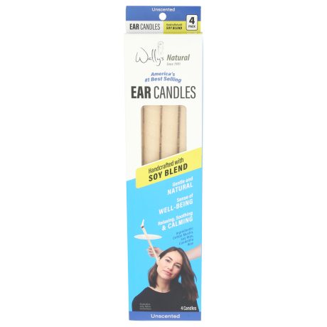 Wally's Natural Ear Candles - Soy, Unscented - 4pk
