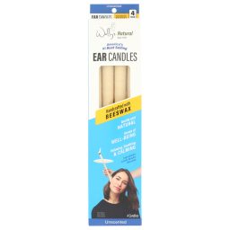 Wally's Natural Ear Candles - Beeswax, Unscented - 4pk
