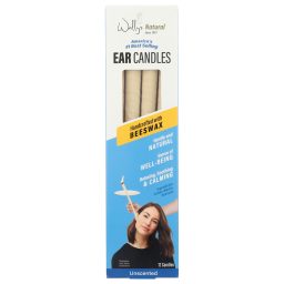 Wally's Natural Ear Candles - Beeswax, Unscented - 12pk