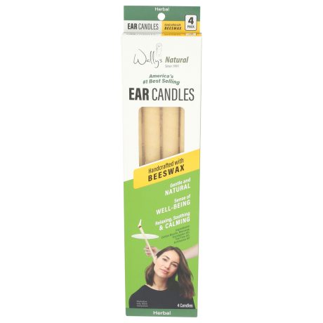 Wally's Natural Ear Candles - Beeswax, Herbal - 4pk