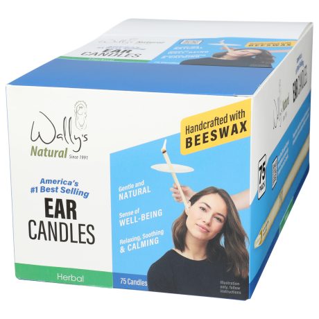 Wally's Natural Ear Candles - Beeswax, Herbal - 75pk