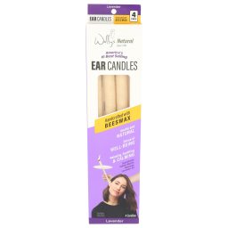 Wally's Natural Ear Candles - Beeswax, Lavender - 4pk