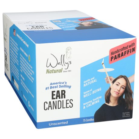 Wally's Natural Ear Candles - Paraffin, Unscented - 75pk