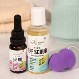 Wally’s Natural Kids Bundle: Kids Ear Oil 0.5 fl oz + Kids Ear Scrub, 2.0 fl oz
